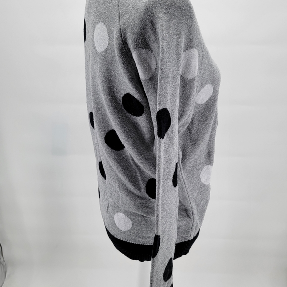 Paper Doll Youth Girls Junior Sz XL 16 Gray Black Round Neck Sweater Dots Sequin - Picture 7 of 8